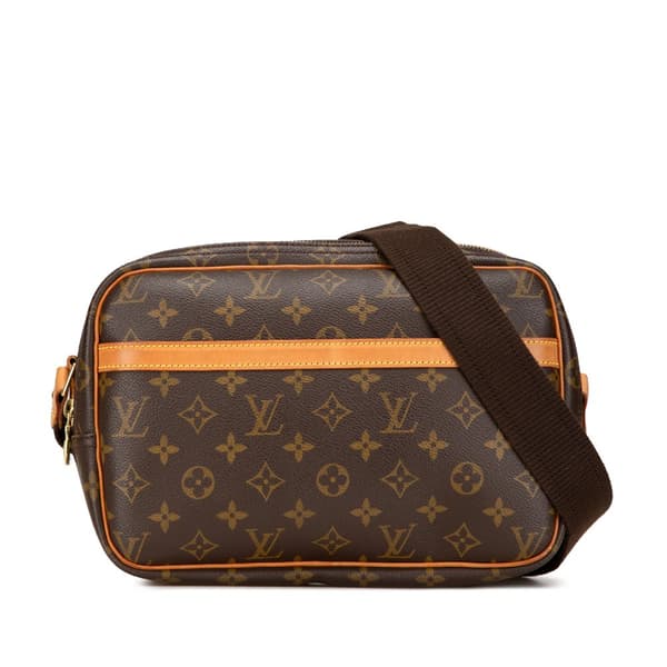 Pre-owned Louis Vuitton Monogram Reporter PM Brown