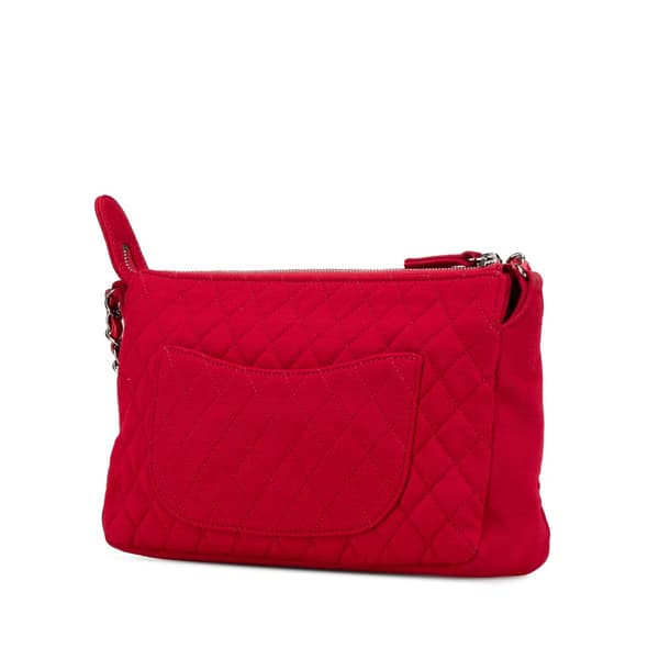 Pre-owned Chanel Quilted Jersey Hawaii Crossbody Red