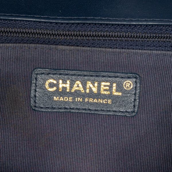 Pre-owned Chanel Mini Square CC Quilted Lambskin Flap Blue
