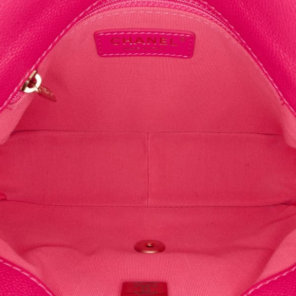 Pre-owned Chanel Small Quilted Caviar Chain Melody Flap Pink
