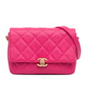 Miniatyrbilde 1 av 10: Pre-owned Chanel Small Quilted Caviar Chain Melody Flap Pink