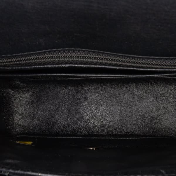Pre-owned Chanel Mini Square Classic Patent Single Flap Black