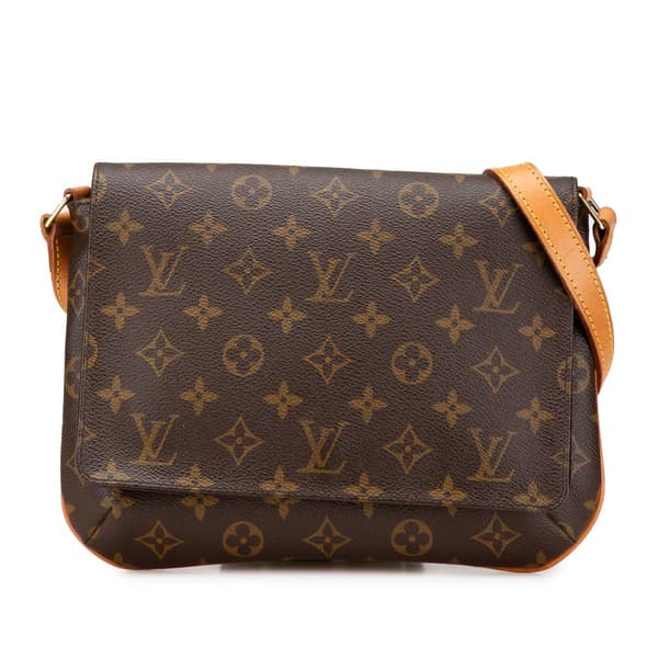 Pre-owned Louis Vuitton Monogram Musette Tango Long Strap Brown