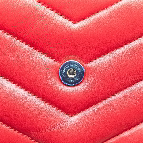 Pre-owned Saint Laurent Toy Calfskin Loulou Crossbody Red