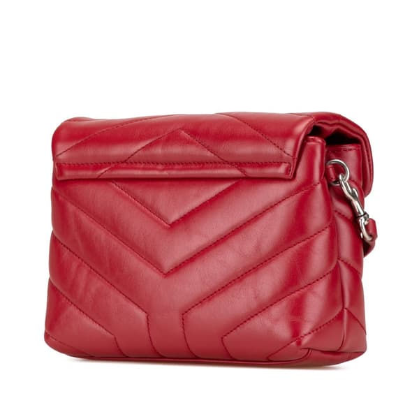 Pre-owned Saint Laurent Toy Calfskin Loulou Crossbody Red