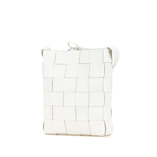 Pre-owned Bottega Veneta Nappa Intrecciato Cassette Messenger White
