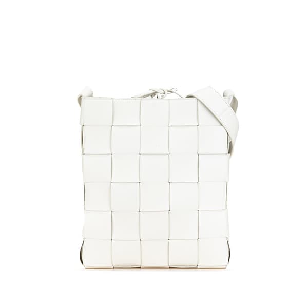Pre-owned Bottega Veneta Nappa Intrecciato Cassette Messenger White