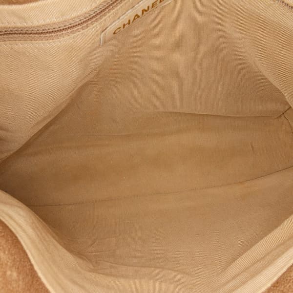 Pre-owned Chanel Grained Metallic Calfskin Trianon Messenger Flap Gold