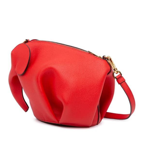Pre-owned LOEWE Mini Leather Elephant Crossbody Red