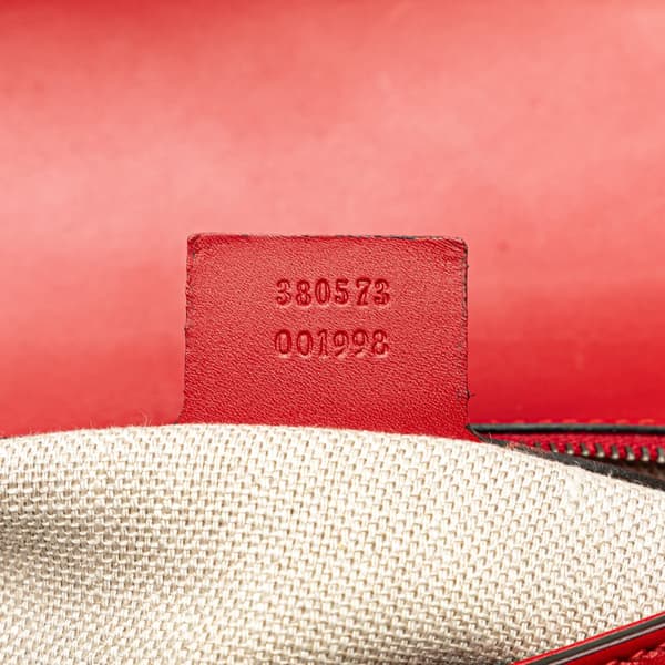Pre-owned Gucci Medium Leather Lady Web Crossbody Red