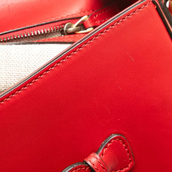 Pre-owned Gucci Medium Leather Lady Web Crossbody Red