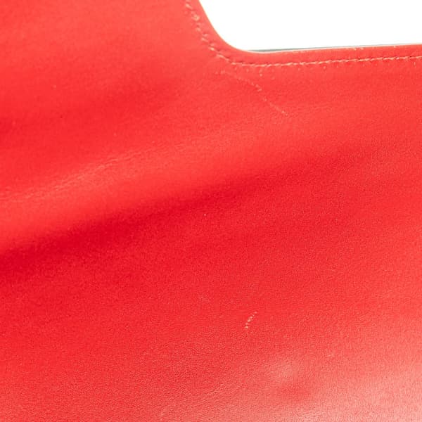 Pre-owned Gucci Medium Leather Lady Web Crossbody Red