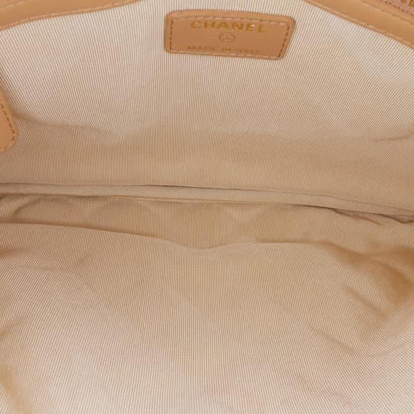 Pre-owned Chanel Quilted Lambskin and Tweed Double Case with Chain Brown