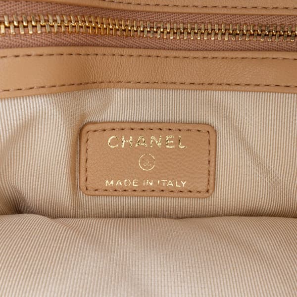 Pre-owned Chanel Quilted Lambskin and Tweed Double Case with Chain Brown