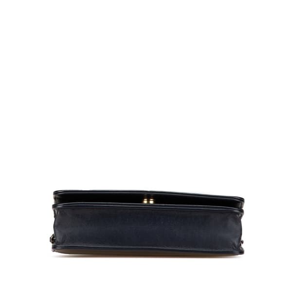 Pre-owned Chanel Quilted Aged Calfskin Gabrielle Wallet On Chain Black