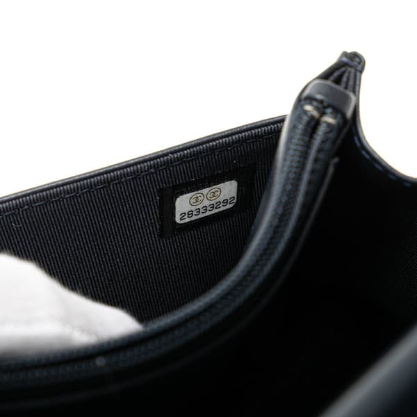 Pre-owned Chanel Quilted Aged Calfskin Gabrielle Wallet On Chain Black