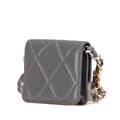 Miniatyrbild 2 av 10: Pre-owned Chanel Lambskin 19 Flap Coin Purse With Chain Gray
