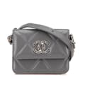 Miniatyrbild 1 av 10: Pre-owned Chanel Lambskin 19 Flap Coin Purse With Chain Gray