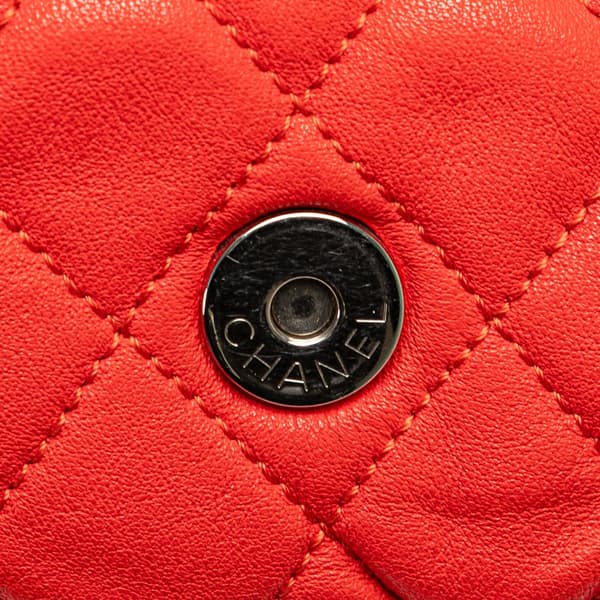 Pre-owned Chanel Large Quilted Lambskin Chain Around Flap Red