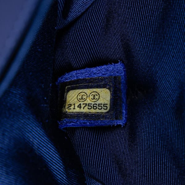 Pre-owned Chanel Old Medium Quilted Velvet Boy Flap Blue