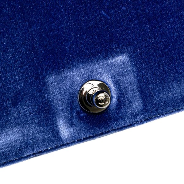 Pre-owned Chanel Old Medium Quilted Velvet Boy Flap Blue