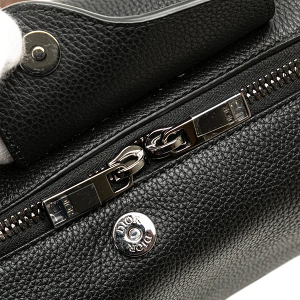 Pre-owned Dior Cactus Jack Leather Lingot 22 Black