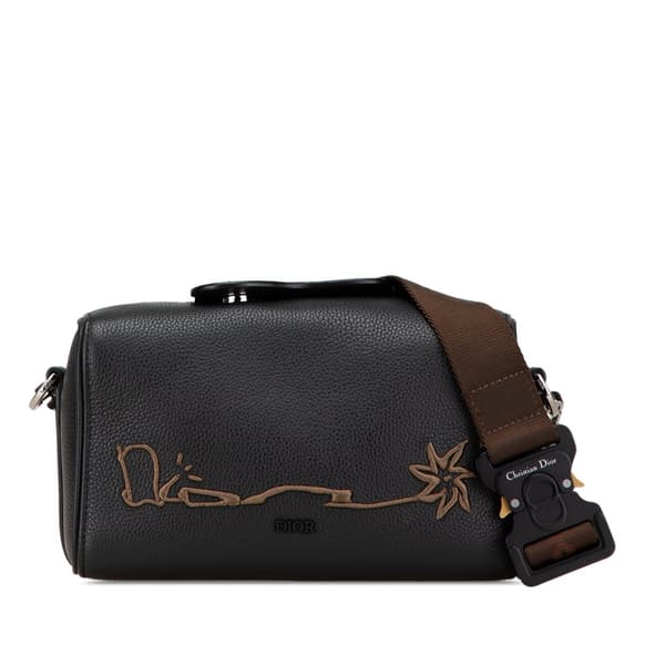 Pre-owned Dior Cactus Jack Leather Lingot 22 Black