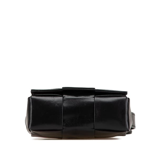 Pre-owned Bottega Veneta Candy Nappa Intrecciato Cassette Crossbody Black