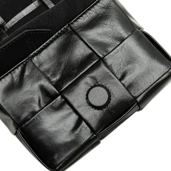 Pre-owned Bottega Veneta Candy Nappa Intrecciato Cassette Crossbody Black