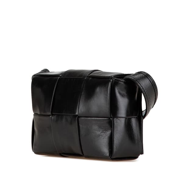 Pre-owned Bottega Veneta Candy Nappa Intrecciato Cassette Crossbody Black