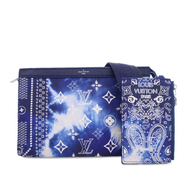 Pre-owned Louis Vuitton Monogram Bandana Gaston Wearable Wallet Blue