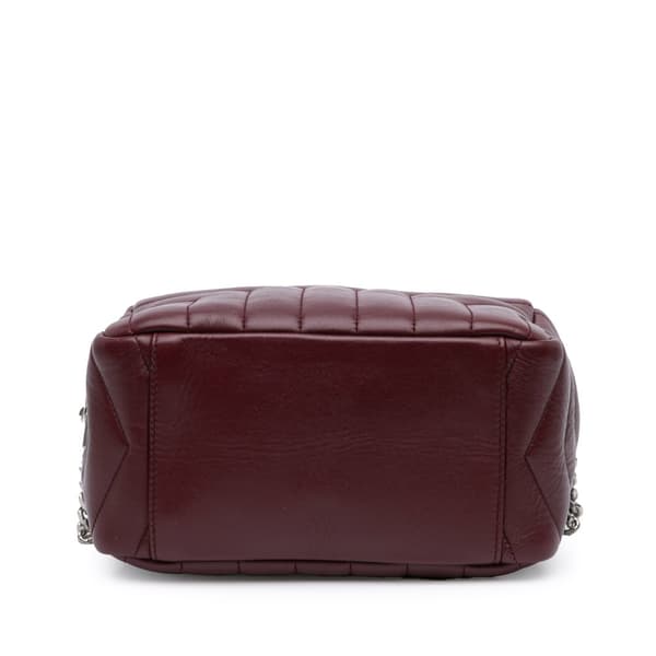 Pre-owned Saint Laurent Small Calfskin Loulou Bowling Bag Red