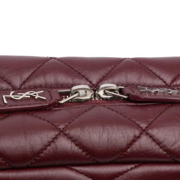 Pre-owned Saint Laurent Small Calfskin Loulou Bowling Bag Red