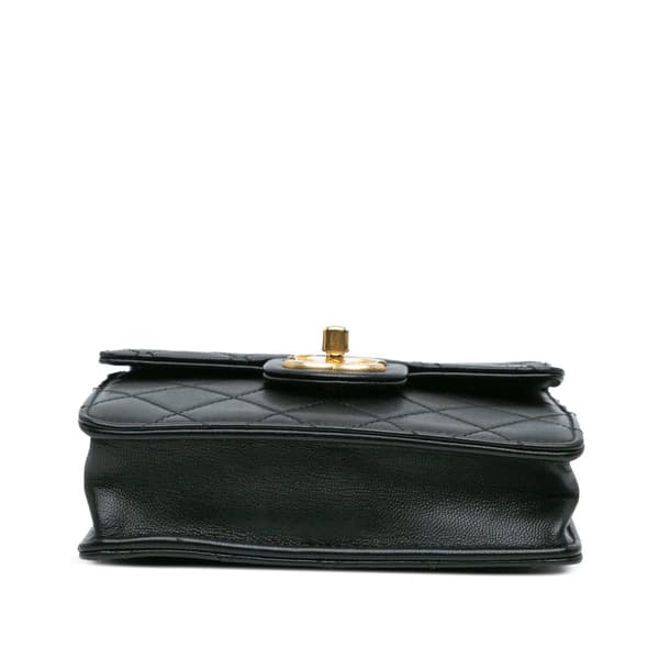 Pre-owned Chanel Quilted Goatskin Chic Pearls Flap Black