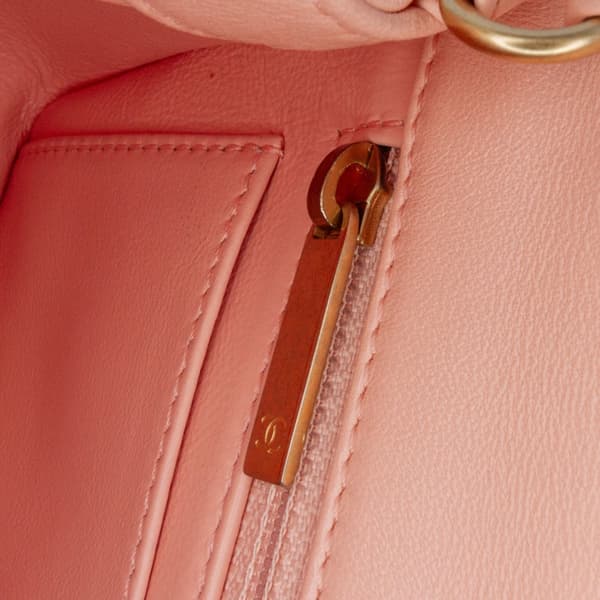 Pre-owned Chanel Mini Rectangular Lambskin Pearl Crush Flap Pink