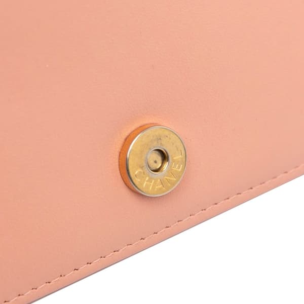 Pre-owned Chanel Quilted Caviar Boy Wallet on Chain Pink