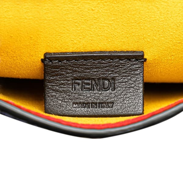 Pre-owned Fendi Bicolor Leather Phone Holder Crossbody Red