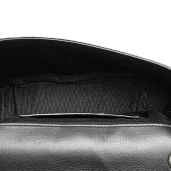 Pre-owned Saint Laurent Medium Monogram Heart Patchwork Chain Wallet Black