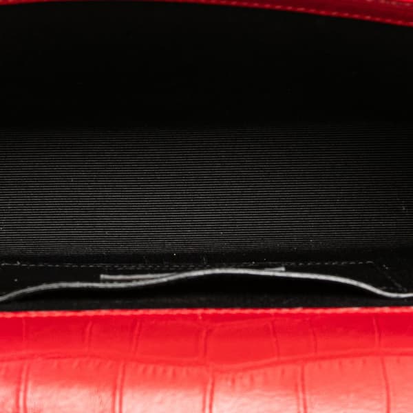 Pre-owned Saint Laurent Medium Embossed Kate Tassel Crossbody Red