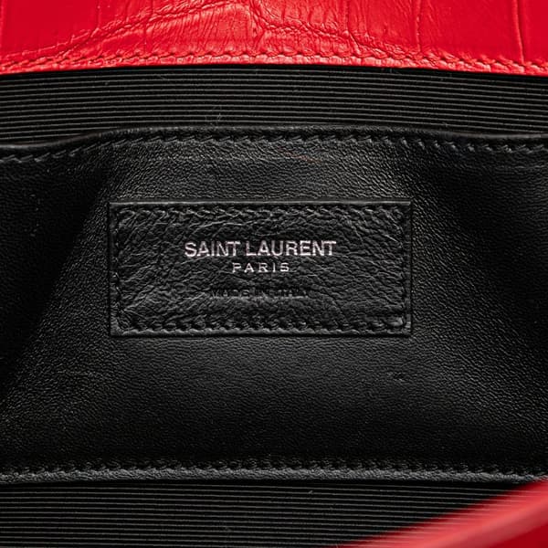 Pre-owned Saint Laurent Medium Embossed Kate Tassel Crossbody Red