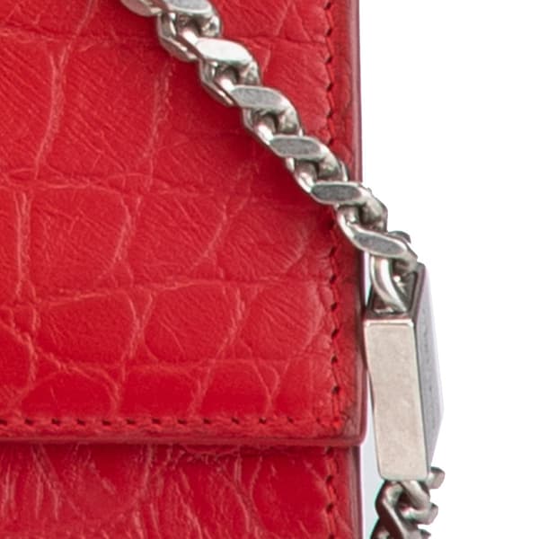Pre-owned Saint Laurent Medium Embossed Kate Tassel Crossbody Red
