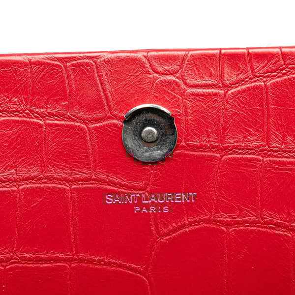 Pre-owned Saint Laurent Medium Embossed Kate Tassel Crossbody Red