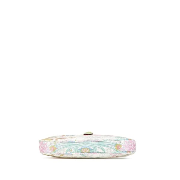 Pre-owned Gucci Yuko Higuchi Small Calfskin Floral Print Jackie 1961 White