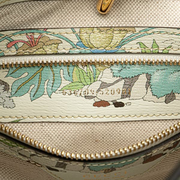 Pre-owned Gucci Yuko Higuchi Small Calfskin Floral Print Jackie 1961 White