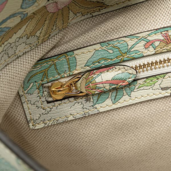 Pre-owned Gucci Yuko Higuchi Small Calfskin Floral Print Jackie 1961 White