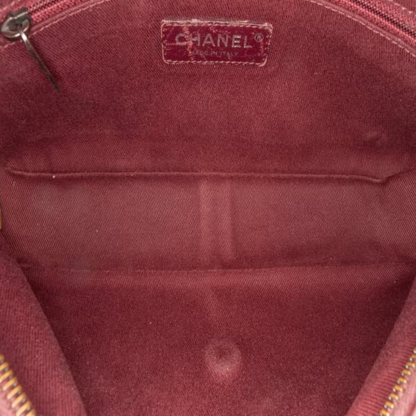 Pre-owned Chanel Paris Edinburgh Medium Calfskin Coco Sporran Flap Red