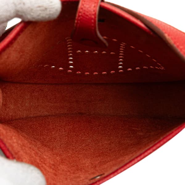 Pre-owned Hermès Clemence Evelyne TPM Red