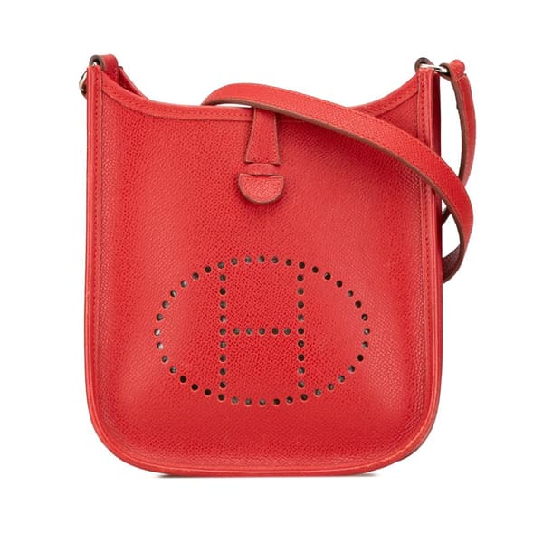 Pre-owned Hermès Clemence Evelyne TPM Red