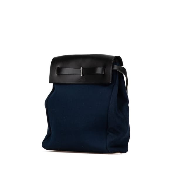 Pre-owned Hermès Toile Herbag TPM Blue
