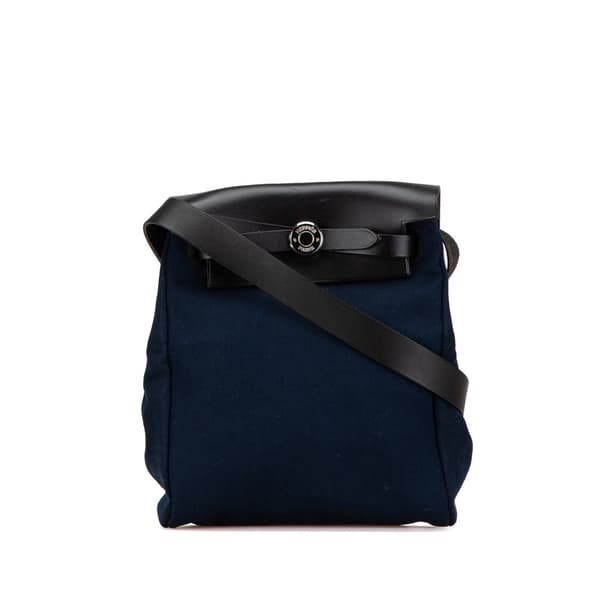 Pre-owned Hermès Toile Herbag TPM Blue